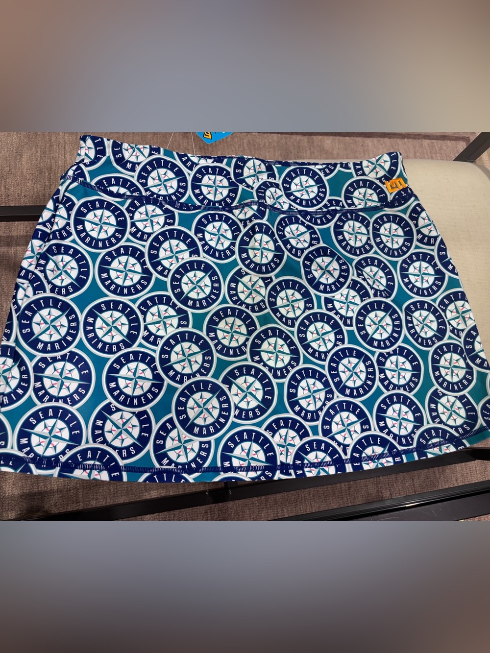 Loudmouth Women's Skort in Navy and Teal Seattle Mariners Print